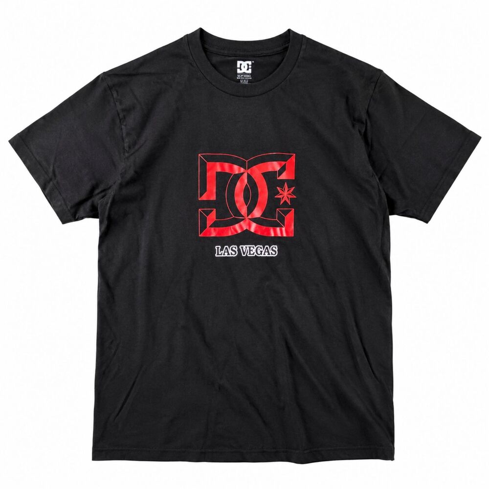 DC Shoes Men's Shirt XXL Black Red Logo Skate T-Shirt Las Vegas Souvenir Tee